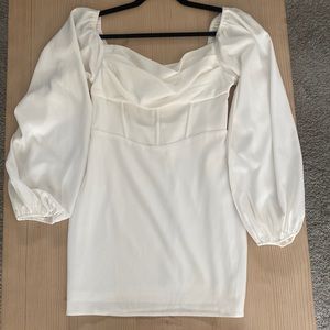 Princess Polly- Lillie Long Sleeve Mini Dress White